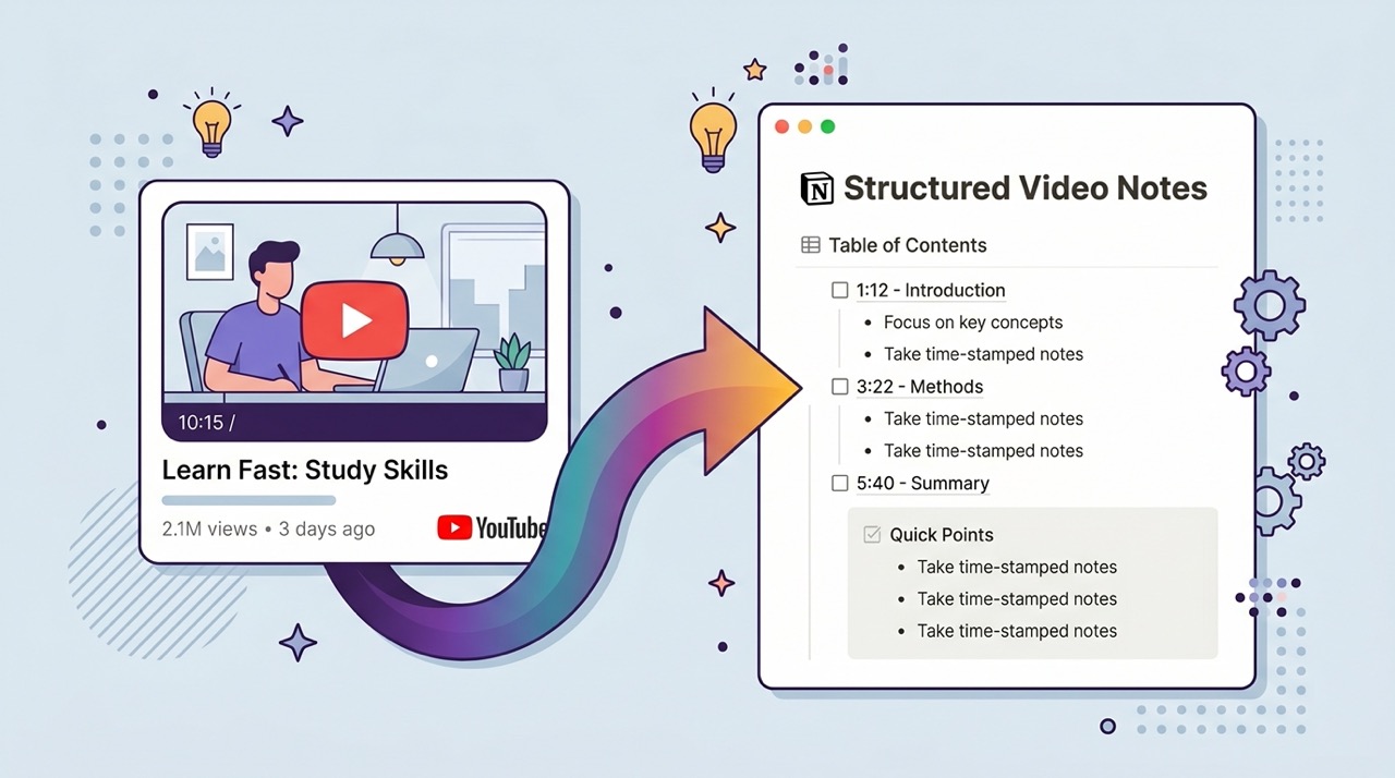 How to Save YouTube Summaries to Notion (Step-by-Step Guide)